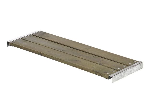 Plus Bank für Cubic - Pipe graubraun mit Beschlägen 50 x 120 cm