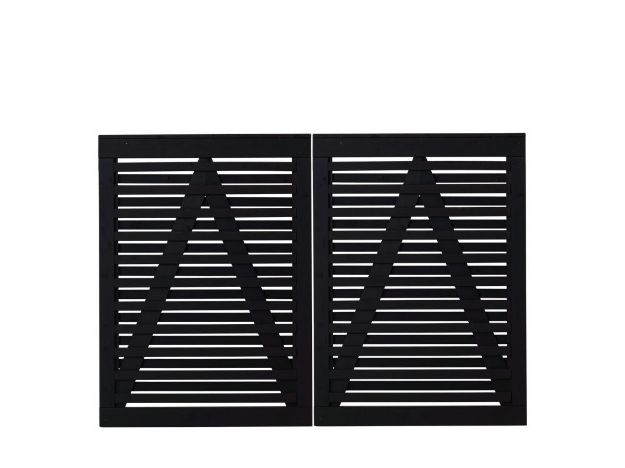 Plus Osaka Doppeltor Kiefer-Fichte schwarz 200 x 136 cm