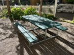 Picture of Plus Basic picnic table w 2 extension sets + 2 backrests Retex Upcycling green 260 x 184 cm