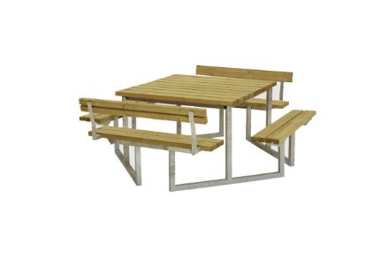 Plus Twist Sitzgruppe Picknicktisch mit 2 Rückenlehnen Kiefer-Fichte druckimprägniert 204 cm Plus Twist Sitzgruppe Picknicktisch mit 2 Rückenlehnen Kiefer-Fichte druckimprägniert 204 cm