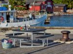 Picture of Plus Twist seating group picnic table with 2 backrests pressure-treated 204 cm