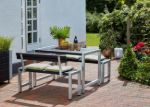 Plus Cafébank Kiefer-Fichte 127 cm Outdoor Sitzbank in  scshwarz variante