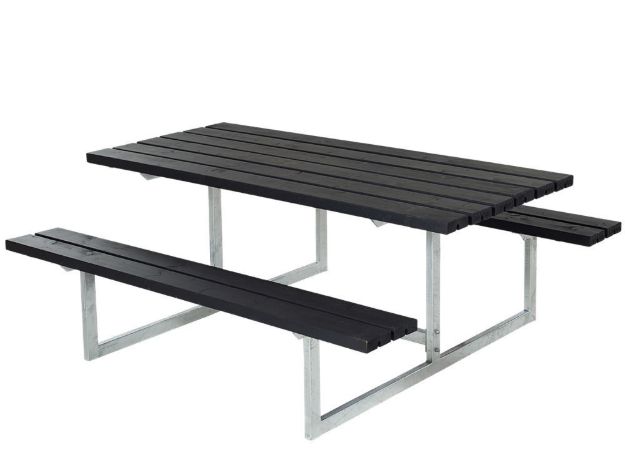 Plus Basic Picknicktisch Kiefer-Fichte schwarz 177 x 160 x 73 cm 