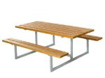Plus Basic Picknicktisch Lärche unbehandelt 177 x 160 x 73 cm Garten-Sitzgruppe