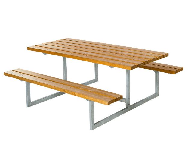 Plus Basic Picknicktisch Lärche unbehandelt 177 x 160 x 73 cm Garten-Sitzgruppe