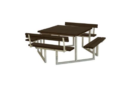 Plus Twist Sitzgruppe Picknicktisch Kiefer-Fichte mit 2 Rückenlehnen schwarz 204 cm Plus Twist Sitzgruppe Picknicktisch Kiefer-Fichte mit 2 Rückenlehnen schwarz 204 cm