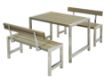 Plus Cafégarnitur mit 2 Rückenlehnen Kiefer-Fichte graubraun 127 cm