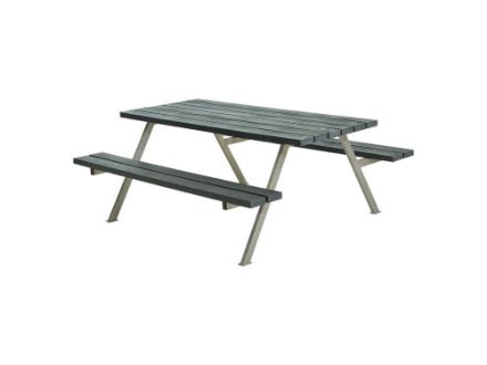 Plus Alpha Picknicktisch Retex Upcycling grau 177 x 161 x 73 cm  Plus Alpha Picknicktisch Retex Upcycling grau 177 x 161 x 73 cm