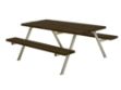 Plus Alpha Picknicktisch Kiefer-Fichte schwarz 177 x 161 x 73 cm