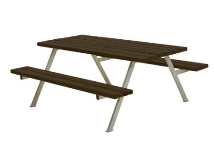 Plus Alpha Picknicktisch Kiefer-Fichte schwarz 177 x 161 x 73 cm Plus Alpha Picknicktisch Kiefer-Fichte schwarz 177 x 161 x 73 cm