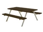Plus Alpha Picknicktisch Kiefer-Fichte schwarz 177 x 161 x 73 cm