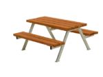 Plus Alpha Junior Picknicktisch Kiefer-Fichte teakfarben 118 x 118 x 57cm