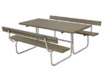 Plus Classic Picknicktisch mit 2 Rückenlehnen Kiefer-Fichte graubraun 177 x 177 cm