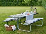Picture of Plus Classic picnic table with 2 backrests grey-brown 177 x 177 cm