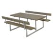 Plus Basic Picknicktisch mit 2 Rückenlehnen Kiefer-Fichte graubraun 177 x 184 cm