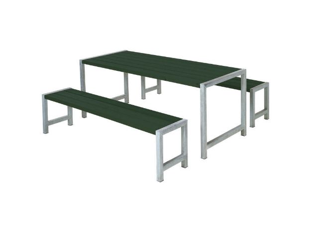 Bild von Plus Plankengarnitur 186 cm mit Tisch und 2 Bänken grün