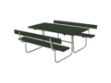 Plus Classic Picknicktisch mit 2 Rückenlehnen Kiefer-Fichte grün 177 x 177 cm