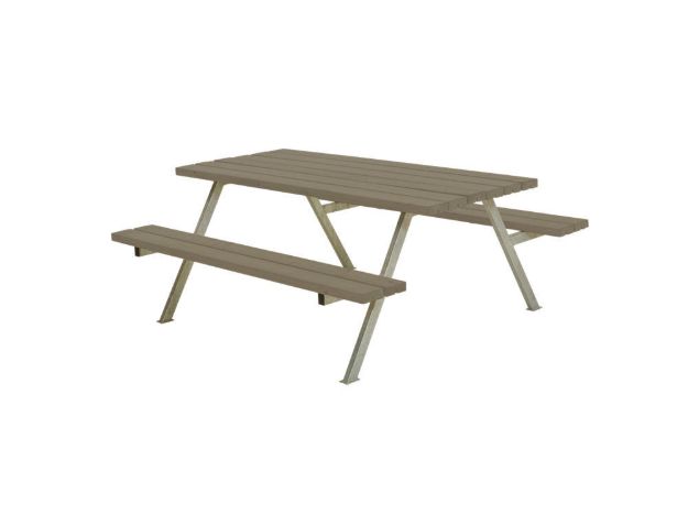 Plus Alpha Picknicktisch Kiefer-Fichte graubraun 177 x 161 x 73 cm
