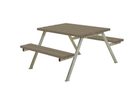 Plus Alpha Picknicktisch Kiefer-Fichte graubraun 118 x 161 x 73 cm Plus Alpha Picknicktisch Kiefer-Fichte graubraun 118 x 161 x 73 cm