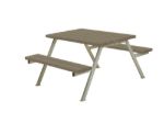 Plus Alpha Picknicktisch Kiefer-Fichte graubraun 118 x 161 x 73 cm