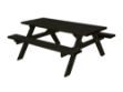 Plus Picknicktisch mit Klappsitzen Kiefer-Fichte schwarz 177 cm