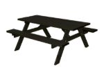Plus Picknicktisch mit Klappsitzen Kiefer-Fichte schwarz 177 cm