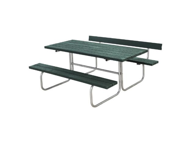 Plus Classic Picknicktisch mit 1 Rückenlehne Retex Upcycling grün 177 x 166 cm