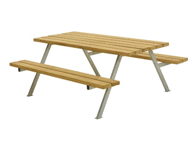 Plus Alpha Picknicktisch Lärche unbehandelt 177 x 161 x 73 cm