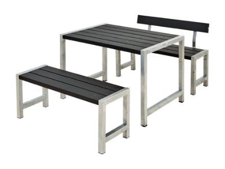 Plus Cafégarnitur mit 1 Rückenlehne Kiefer-Fichte schwarz 127 cm Plus Cafégarnitur mit 1 Rückenlehne Kiefer-Fichte schwarz 127 cm