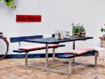 Picture of Plus Basic Picknicktisch mit 2 Anbausätzen und 2 Rückenlehnen Kiefer-Fichte schwarz 260 x184 cm