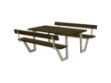 Plus Wega Picknicktisch mit 2 Rückenlehnen Kiefer-Fichte schwarz 177 cm