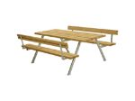 Plus Alpha Picknicktisch mit 2 Rückenlehnen Lärche unbehandelt 177 x 185 x 73 cm