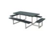 Plus Basic Picknicktisch mit 2 Anbausätzen Retex Upcycling grau 260 x 160 cm