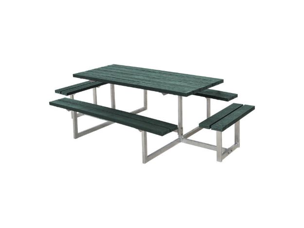 Plus Basic Picknicktisch mit 2 Anbausätzen Retex Upcycling grün 260 x 160 cm
