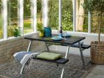 Bild von Plus Alpha Picknicktisch mit 1 Rückenlehne Kiefer-Fichte graubraun 118 x 173 x 73cm