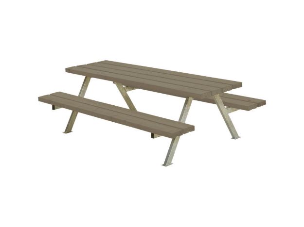 Plus Alpha Junior Picknicktisch Kiefer-Fichte graubraun 177 x 118 x 57cm