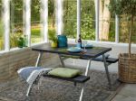 Picture of Plus Alpha picnic table with 2 backrests black 118 x 185 x 73 cm