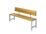 Picture of Plus teak-colored backrest for plank bench with fittings 177 cm