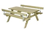 Rechteckiger Picknicktisch aus imprägniertem Holz von der Qualitätsmarke Plus