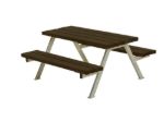 Plus Alpha Junior Picknicktisch Kiefer-Fichte schwarz 118 x 118 x 57cm