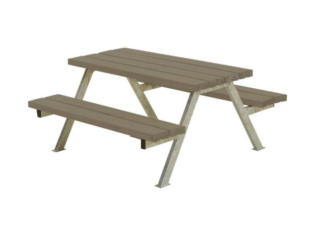 Plus Alpha Junior Picknicktisch Kiefer-Fichte graubraun 118 x 118 x 57cm