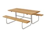 Picture of Plus teak-colored backrest for plank bench with fittings 118 cm