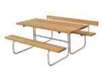 Picture of Plus teak-colored backrest for plank bench with fittings 118 cm