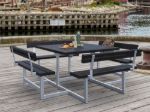 Picture of Plus Picnic picnic table 8-seater with 4 backrests black 224 cm