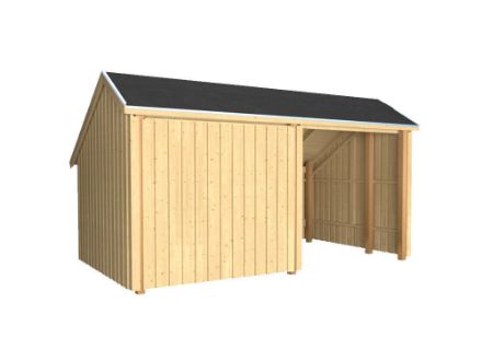 Plus Multihaus Shelter 432 x 248 x 250 cm mit Dachpappe und Aluleisten Plus Multihaus Shelter 432 x 248 x 250 cm mit Dachpappe und Aluleisten