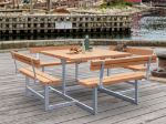 Bild von Plus Picnic Picknicktisch 8-Sitzer mit 4 Rückenlehnen Lärche unbehandelt 224 cm