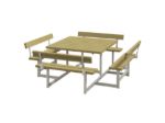 Plus Picnic Picknicktisch 8-Sitzer mit 4 Rückenlehnen druckimprägniert 224 cm