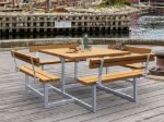 Bild von Plus Picnic Picknicktisch 8-Sitzer mit 4 Rückenlehnen teakfarben 224 cm