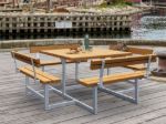 Picture of Plus Picnic picnic table 8-seater with 4 backrests teak-colored 224 cm