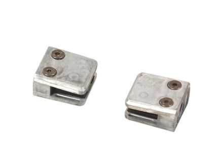 Plus Glasbeschlag für laminiertes Glas mit Gummi-Pads für Vierkantpfosten 2er Set Plus Glasbeschlag für laminiertes Glas mit Gummi-Pads für Vierkantpfosten 2er Set